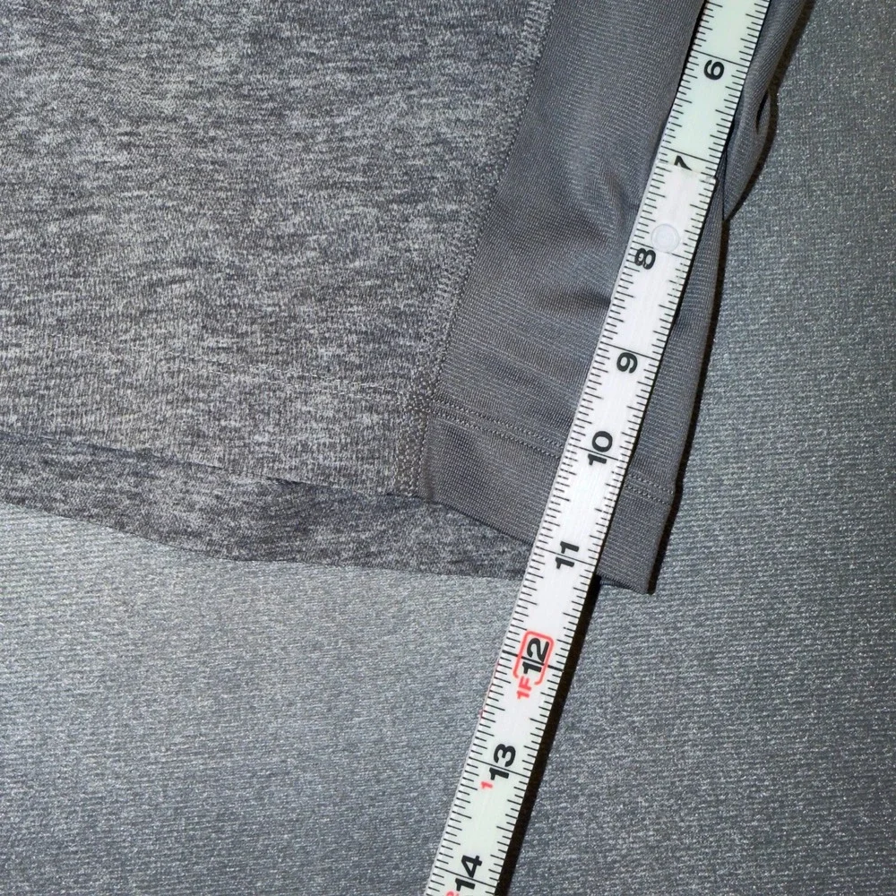 Lululemon Mens Heathered Grey Athletic Training Running Shorts Zipper Pocket l